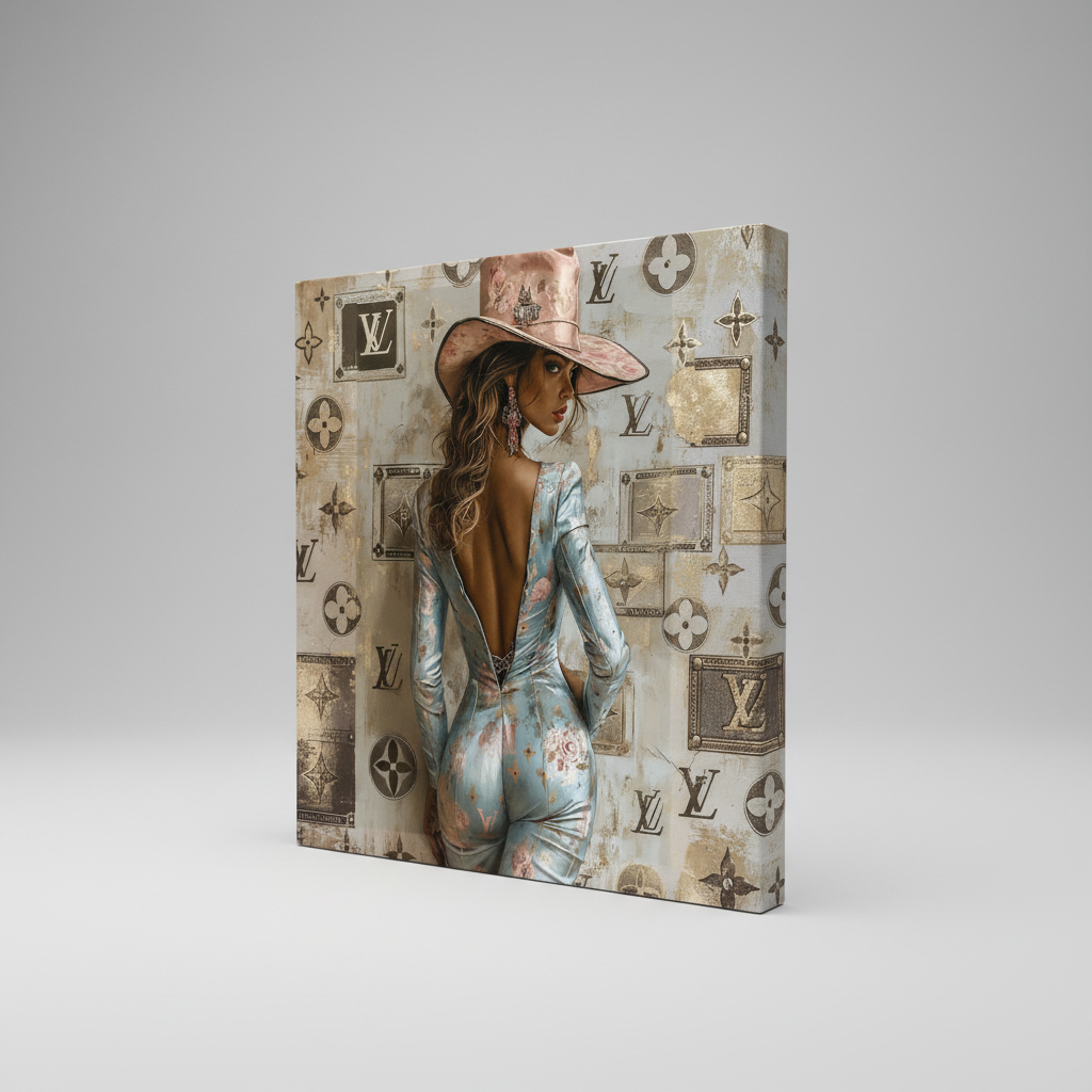 Louis Vuitton Western Chic 12 in x 12 in Varnished Wall Art