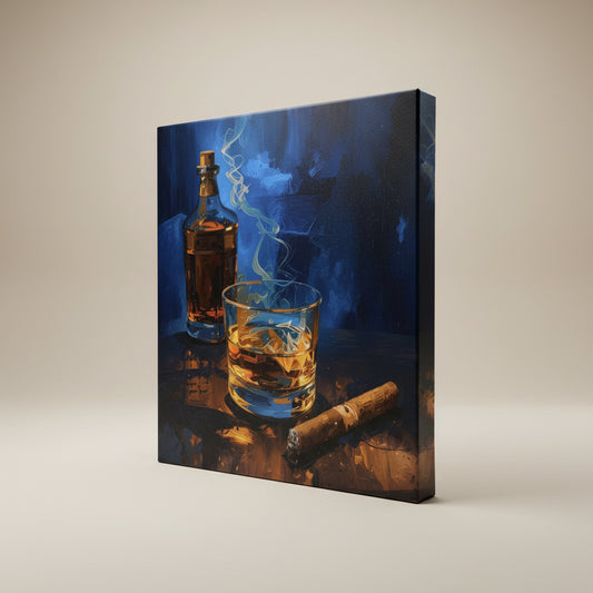 Whiskey & Smoke III Wall Art 12"x12" Varnished Canvas Print