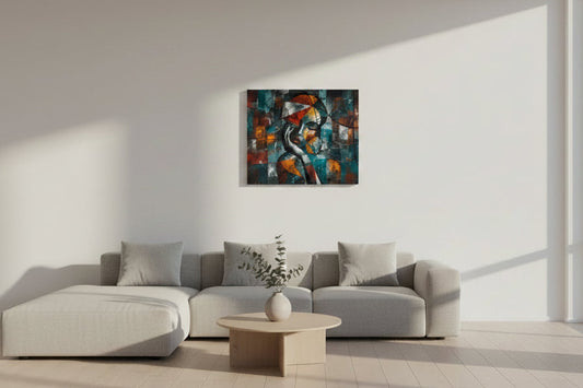 Mosaic Portrait Wall Art 20" x 16 " - Varnished Canvas Print
