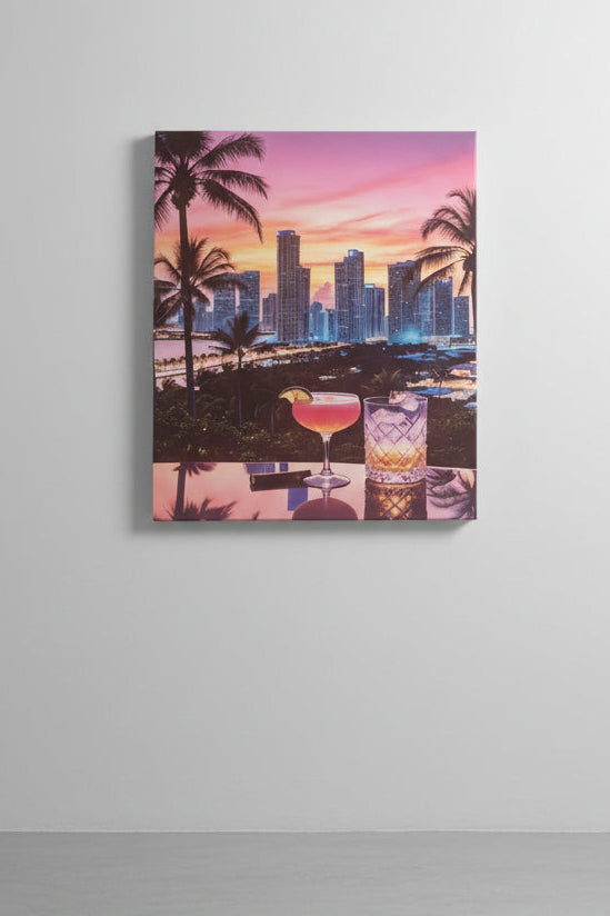 Drinks With a View 16" x 20" Varnished wall canvas