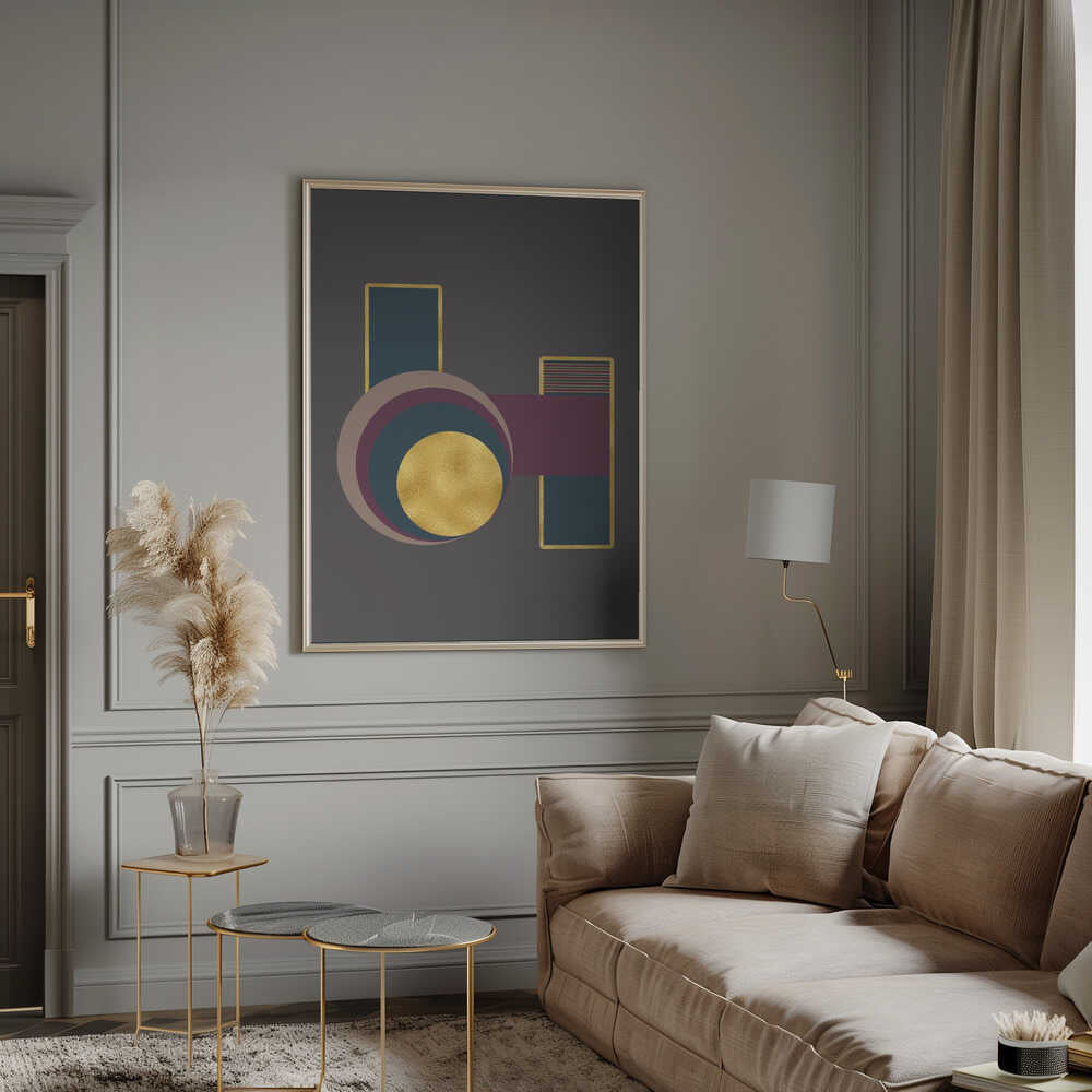 Wall art Squares and Circles 3 Grey Bg