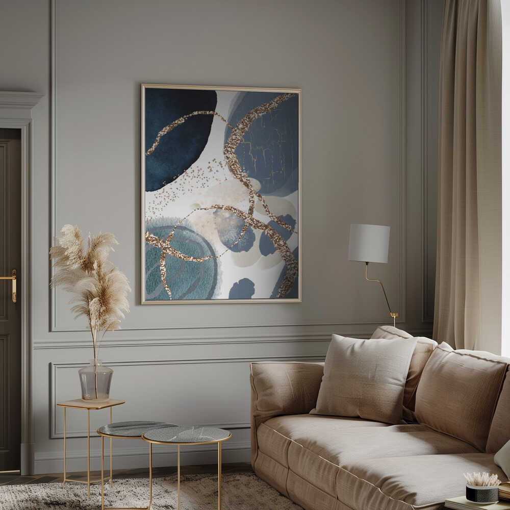 Wall art Denim Blue