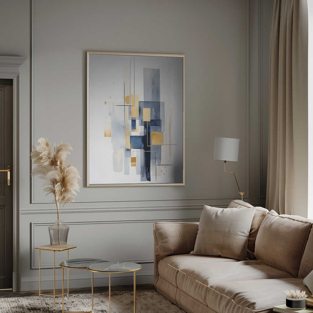 Wall art Blue Geometric 1