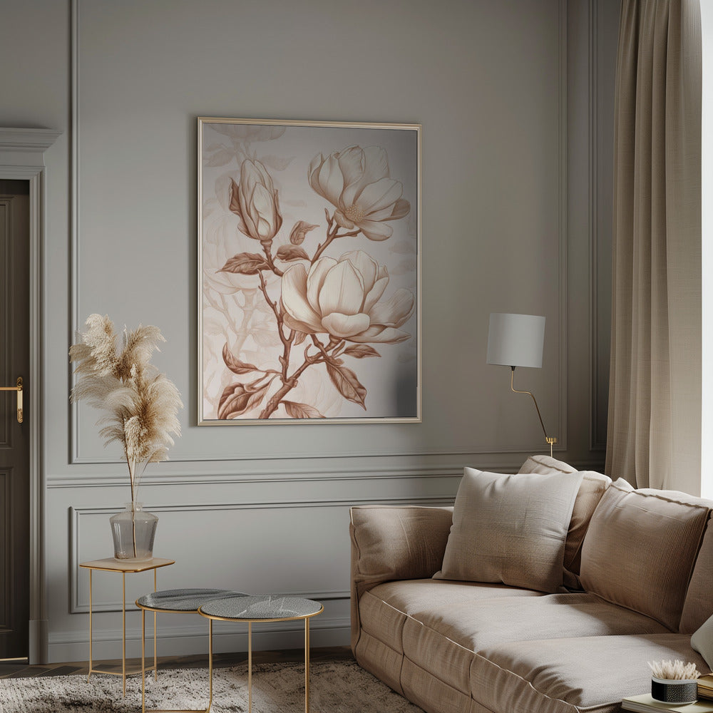 Beige Flowers 1 Wall Artwork 0