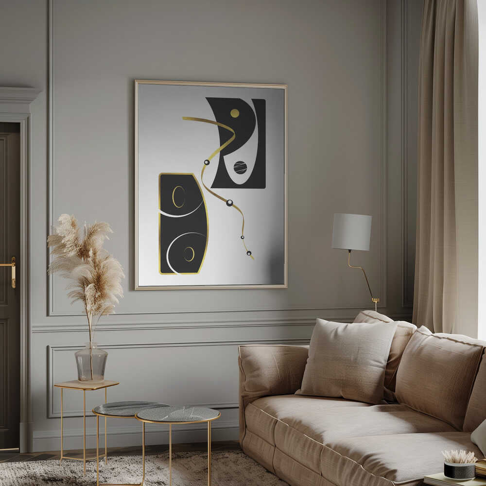 Wall art Black & White Abstract No. 2 | gold
