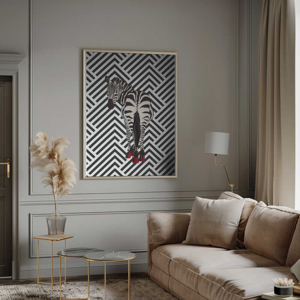 Wall art Zebra heels retro