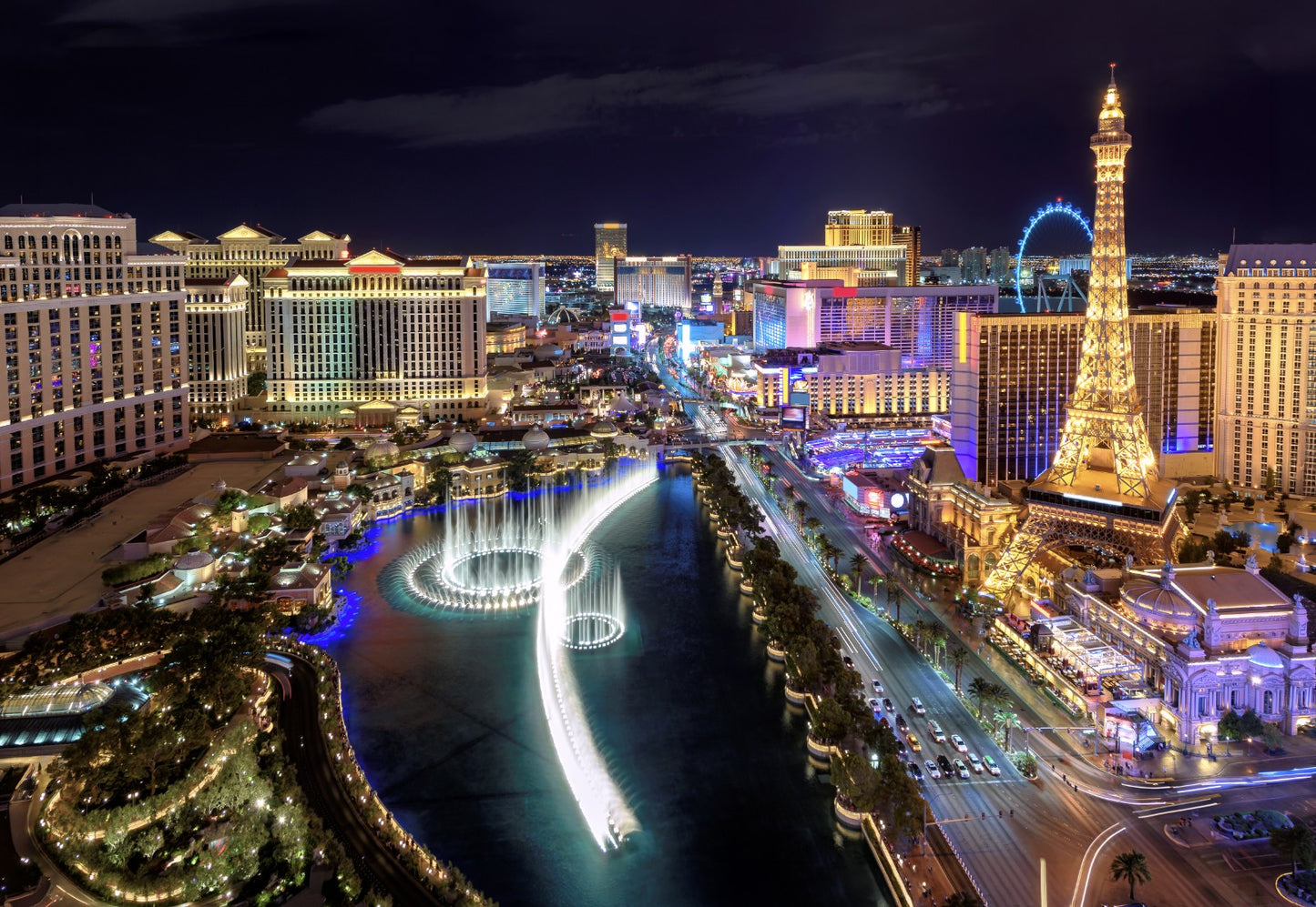 Las Vegas 36" x 24" Photography Varnished Wall Canvas Print