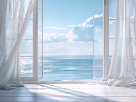 Seaside Serenity 46 " x 36 " Varnished Canvas Print