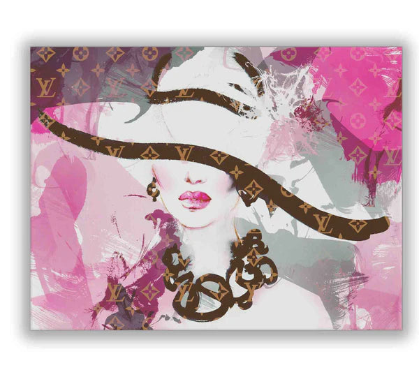 Luis Vuitton Fashion Hat 48"x 36" Fine Art Canvas Varnish Ready to Hang
