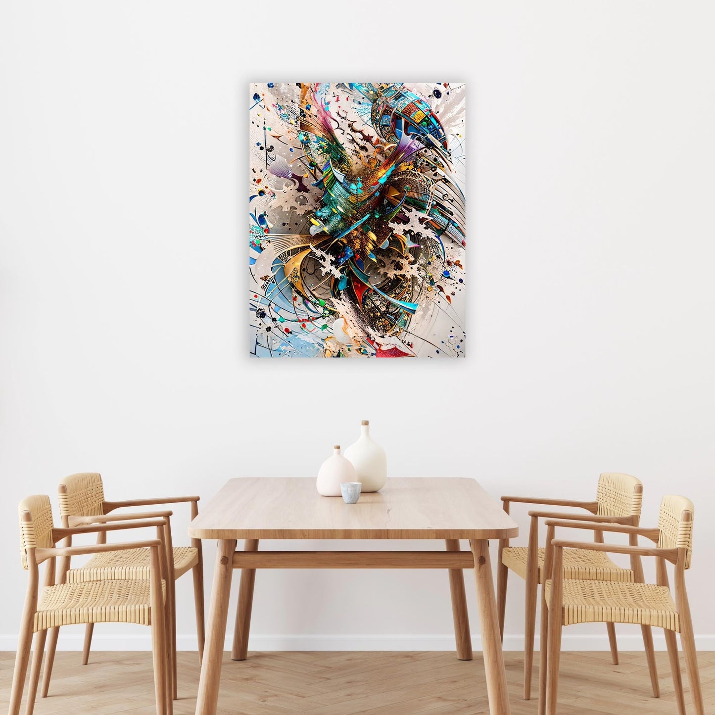 Modern Abstract - 36" x 48" Canvas Printed Wall Art Varnished