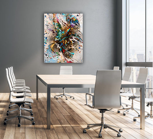 Modern Abstract - 36" x 48" Canvas Printed Wall Art Varnished
