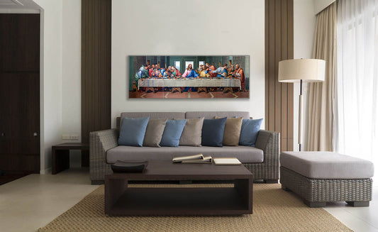 Da Vinci "The Last Supper" RGB varnish 48" x 16" Canvas Print Wall Art