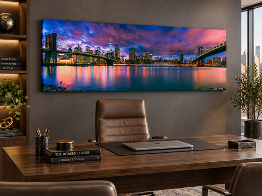 Brooklyn Bridge & East River Canvas Print | Panoramic New York City Wall Art