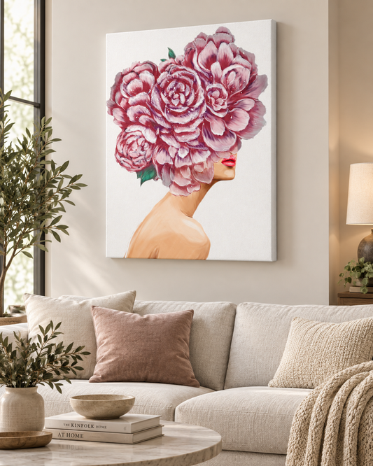 Bouquet Head Canvas Print | 35×47 RGB Shimmer Finish Wall Art