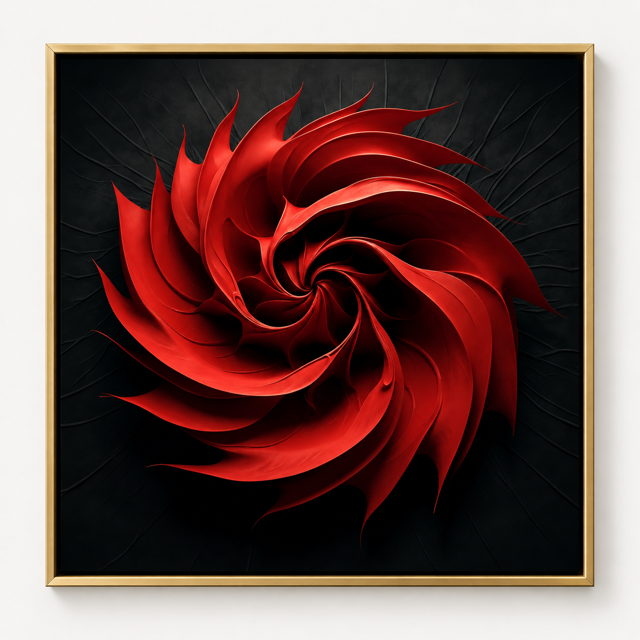 Crimson Vortex | Square Abstract Canvas Print | Bold Red Wall Art