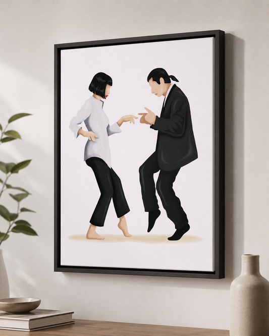 Pulp Fiction Dance Scene Minimalist Wall Art Print | Iconic 90s Cinema Decor