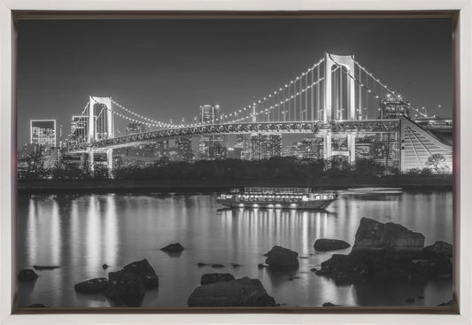 Rainbow Bridge with Tokyo Skyline with white frame
