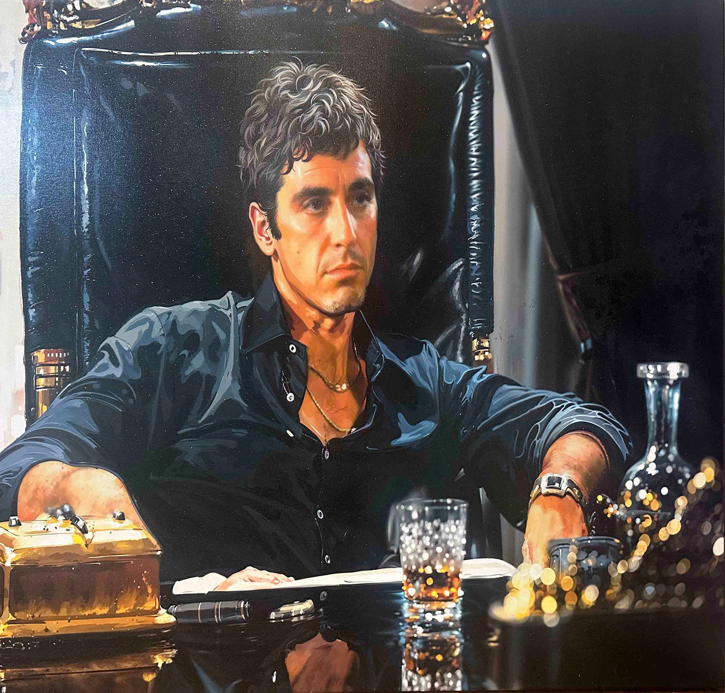 Al Pacino as "Scarface" Wall Art on Varnished Canvas