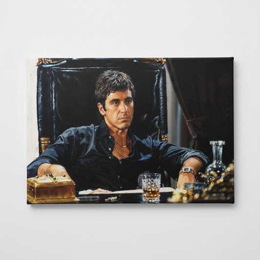 Al Pacino as "Scarface" Wall Art on Varnished Canvas