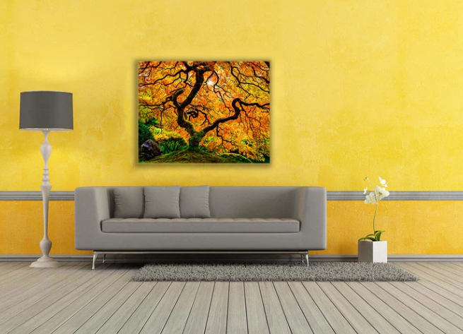 Fall 14 " x 11 " Varnished wall canvas