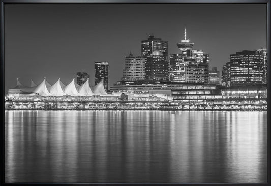 Charming Evening Impression from Vancouver by Melanie Viola — black floating frame front view