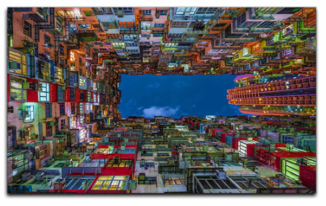 Hong Kong 49'' x 31 '' Metal 2mm Aluminum Print Wall Art