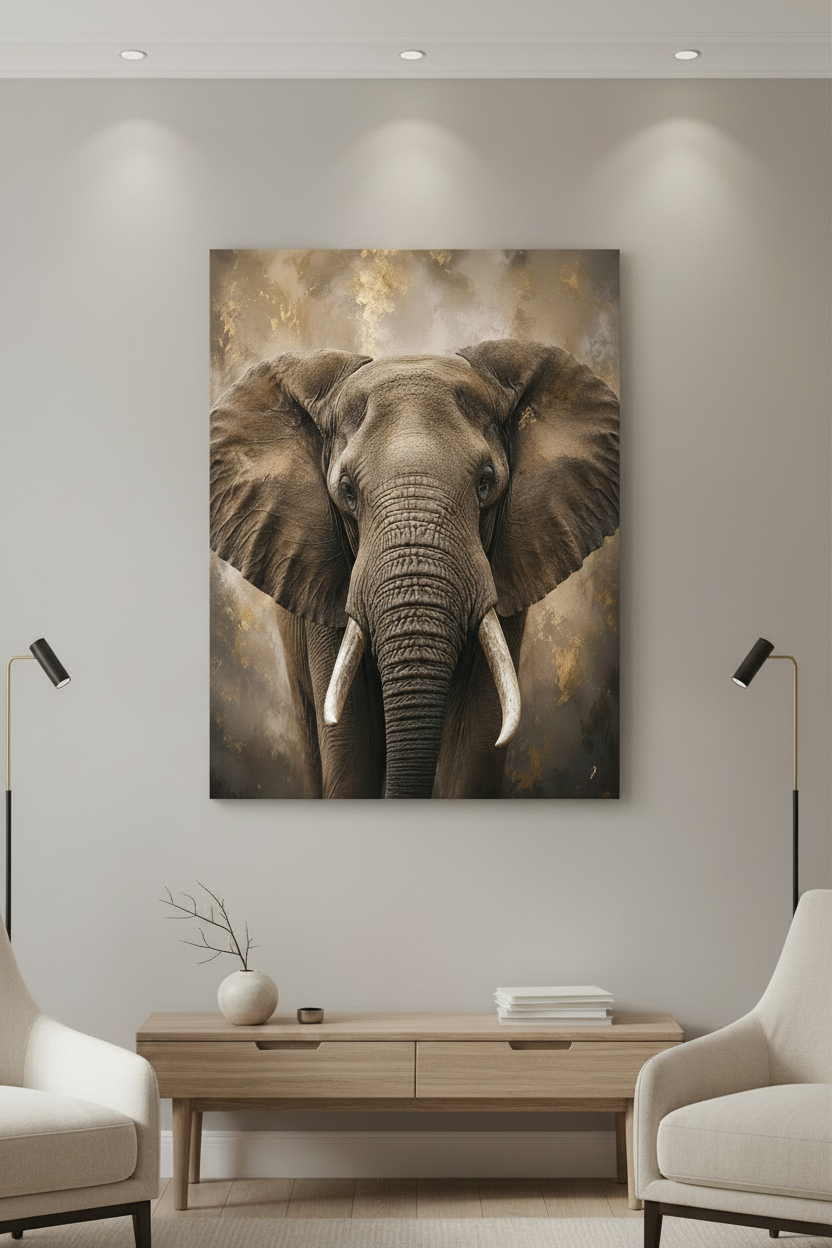 Elephant Portrait 30in x 40in Canvas Print