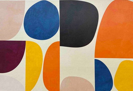Colorblock Bauhaus Art 47in x 36in Ready to Hang