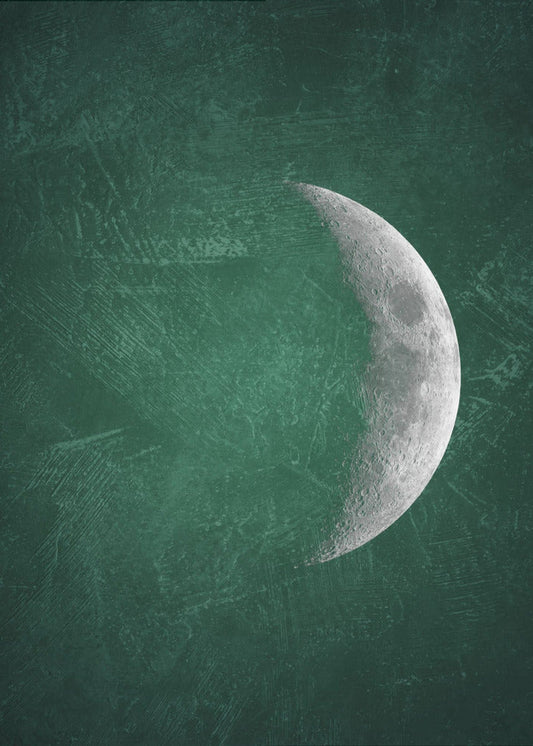 Jade Moon No5 Wall Artwork In Black Floating Frame
