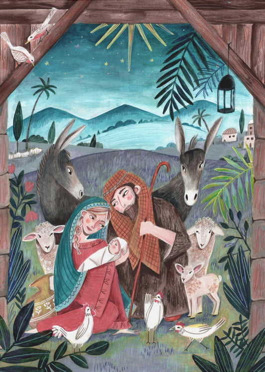 Wall art Christmas with Mary and baby Jesus Canvas Print