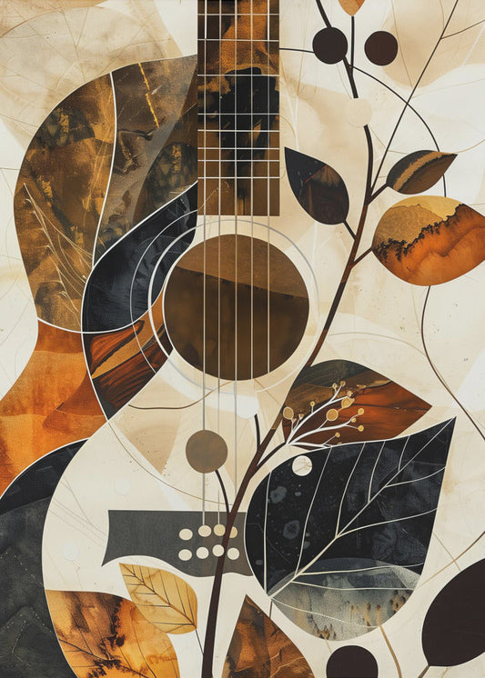 Music Guitar Collage (1) Wall Artwork In Black Floating Frame