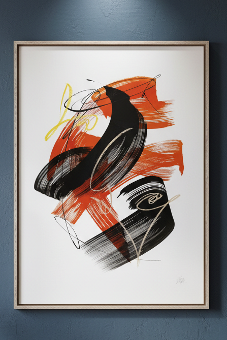 Mette Rix "Dynamic Abstraction" Series Wall Art 11in x 14in Canvas Print