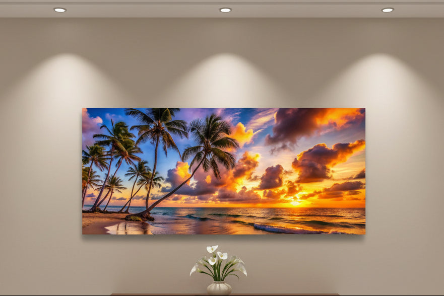 Tropical Serenity Wall Art 30in x 12in Ready to Hang