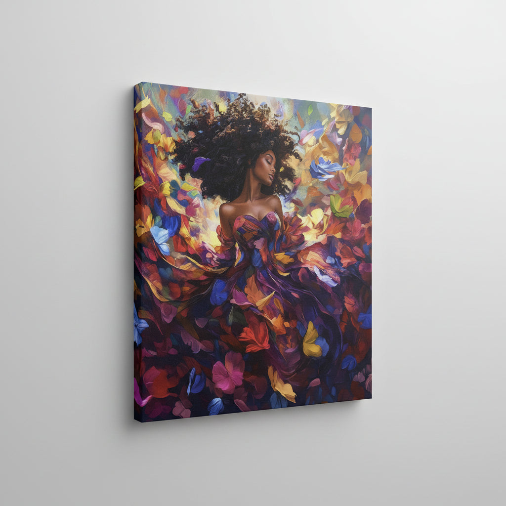 Floral Bloom Wall Art 12" x 12" Varnished Canvas Print
