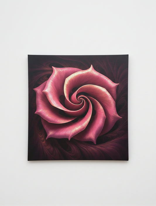 pink rose spiral on dark background