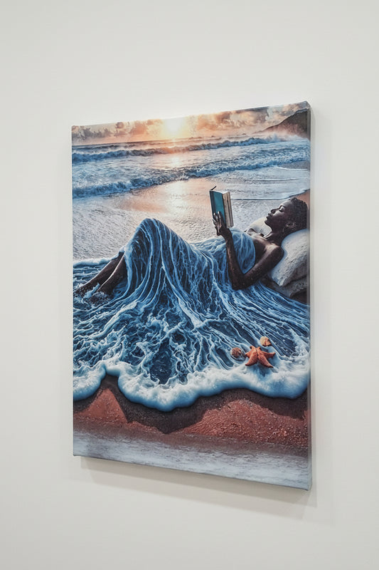 A Good Read by The Ocean 16in x 20in Canvas Print