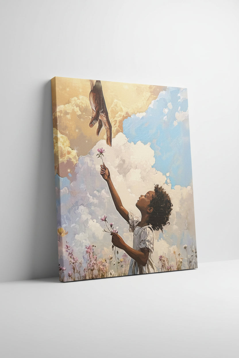 Reaching Wall Art 16"x20" Varnished Canvas Print