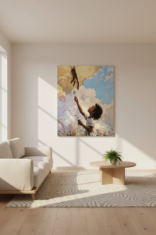 Reaching Wall Art 16"x20" Varnished Canvas Print