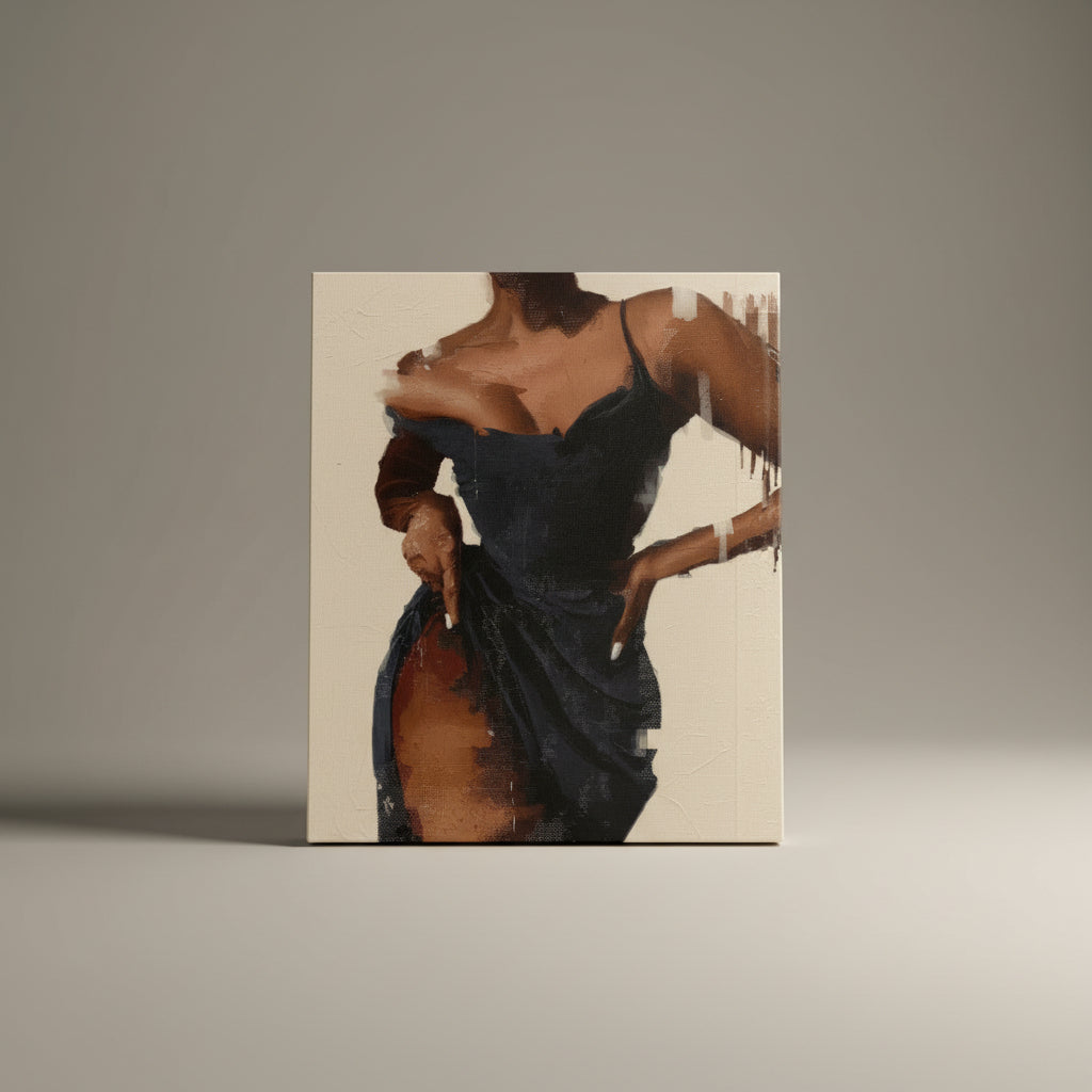 Black Dress Wall Art 16"x20" Varnished Canvas Print
