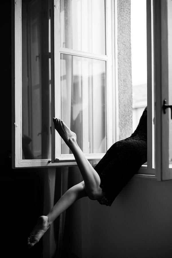 woman canvas print Lorna Kijurko black and white jazzy sunday photography 