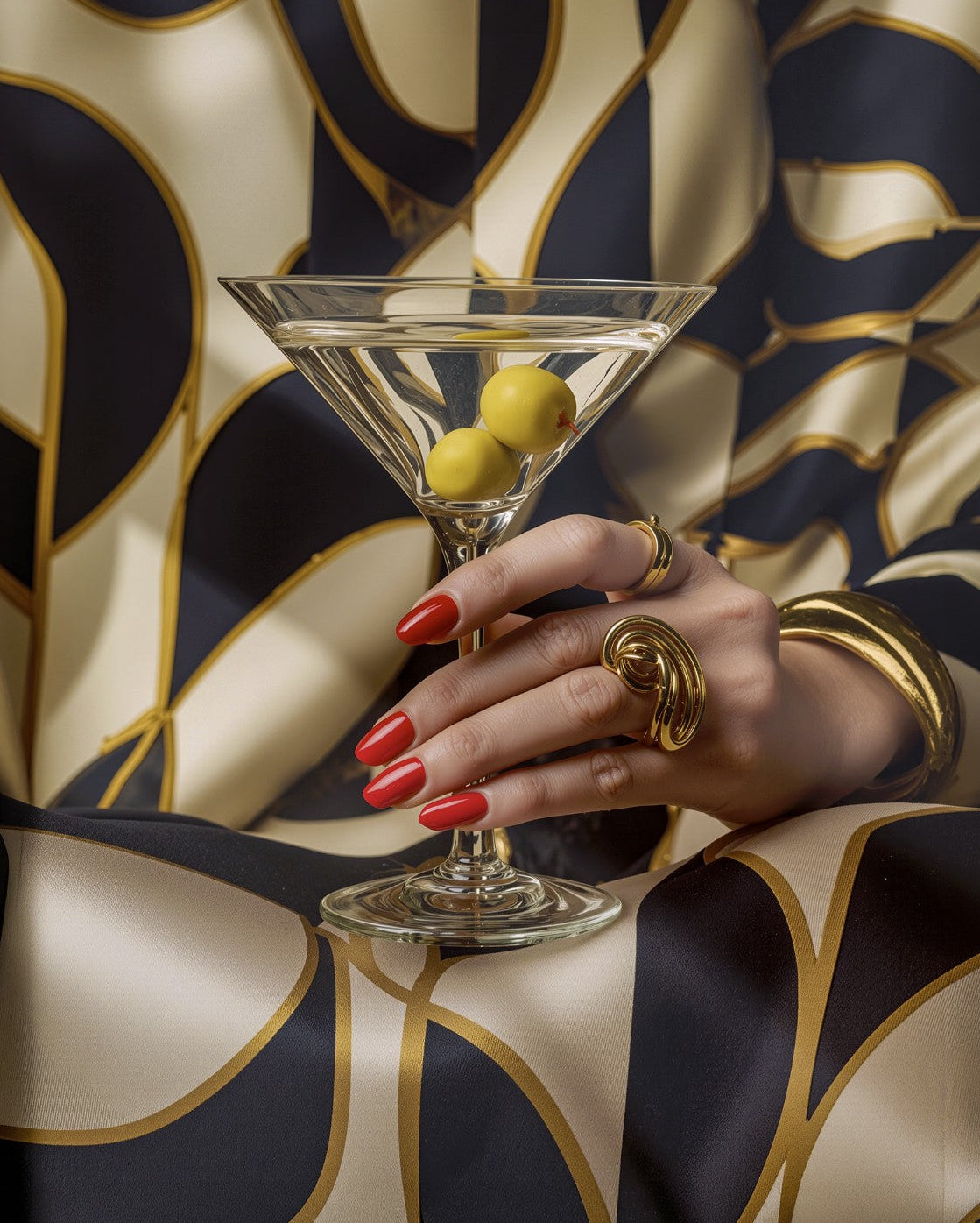 Gilded Martini 16 in x 20 in Varnished Art Canvas Print
