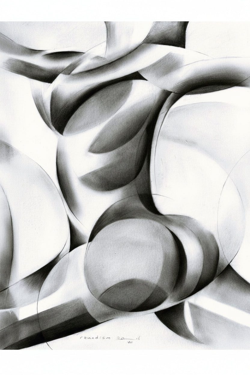 Corné Akkers "Roundism II" Framed 16in x 20in Canvas