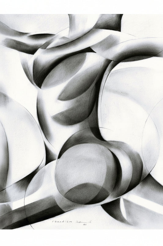 Corné Akkers "Roundism II" Framed 16in x 20in Canvas