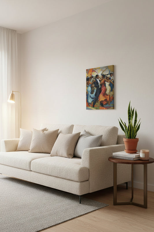 Golden Hour Dance 16in x 20 in Varnished Art Canvas Print