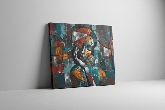 Mosaic Portrait Wall Art 20" x 16 " - Varnished Canvas Print