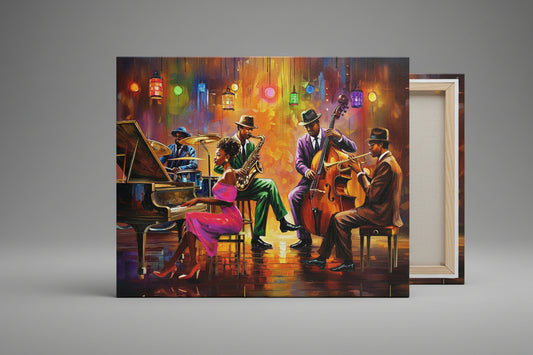 Jazz Lounge Wall Art 20" x 16"  Varnished Canvas Print