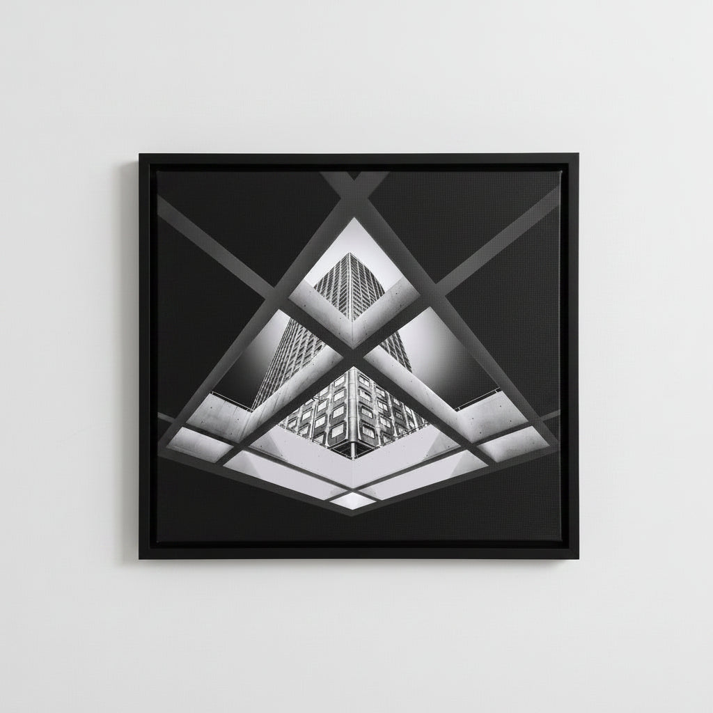 Beaugranelle Black and White Photo 20inx 16in Framed Canvas Print