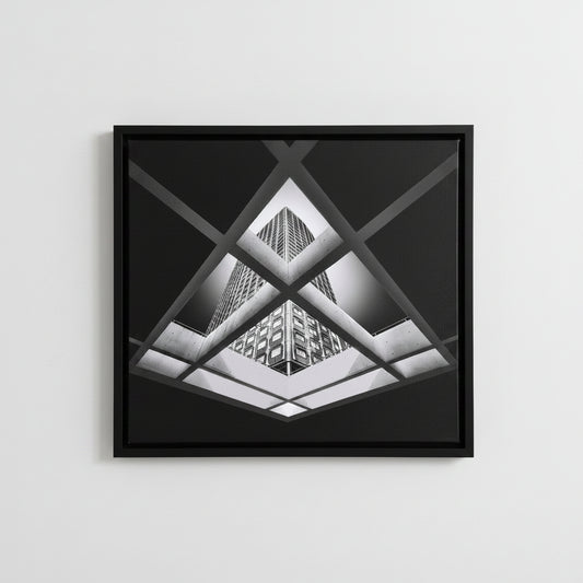 Beaugranelle Black and White Photo 20inx 16in Framed Canvas Print