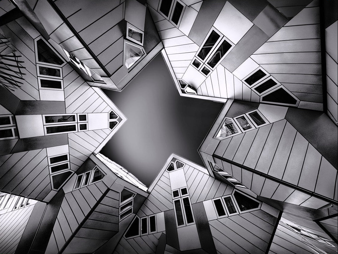 Rotterdam Cube Houses Photograph on 16inx20in Framed Canvas