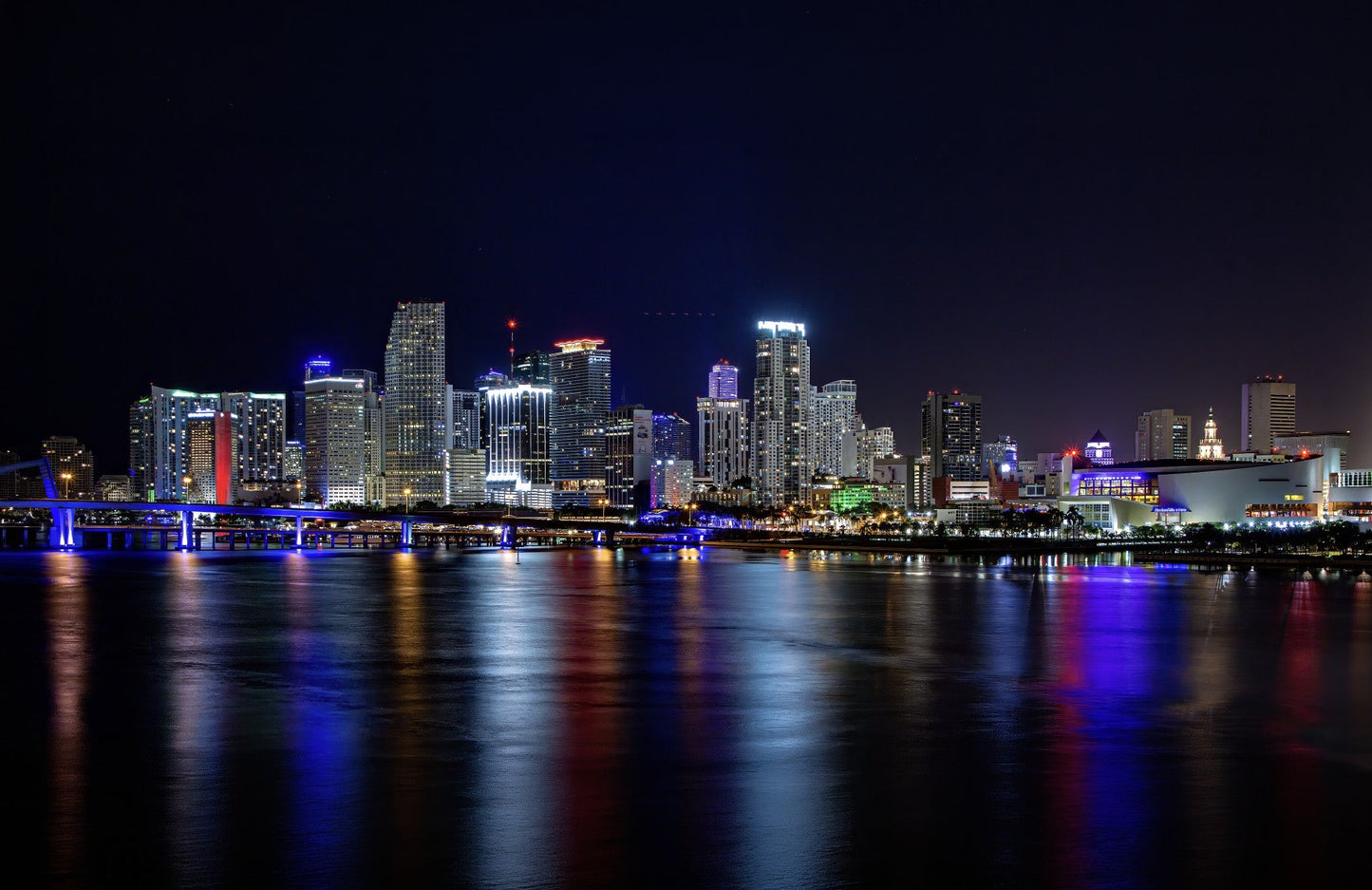 Miami Waterfront Wall Art 36in x 24in Canvas Print